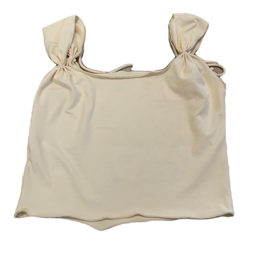💜 SHEIN Yellow Tie-Shoulder Crop Top, Size M